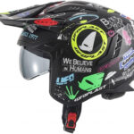 Casco Trail UFO Sheratan Grafic Negro Decorado