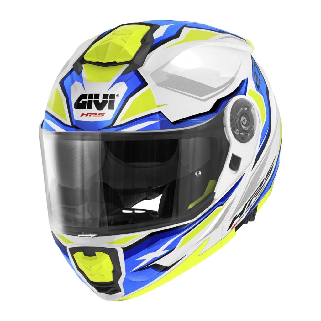 Casco Modular Givi X27 Dimension Blanco Azul Amarillo