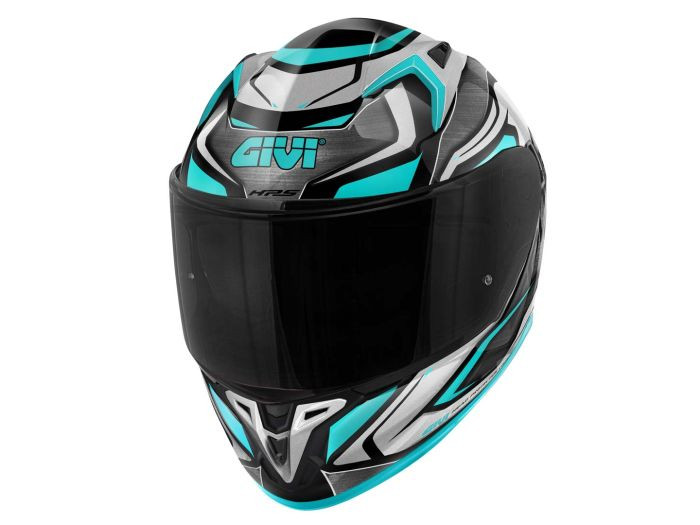 Casco Integral Givi 50.9 Atomic Titanio Plata Turquesa
