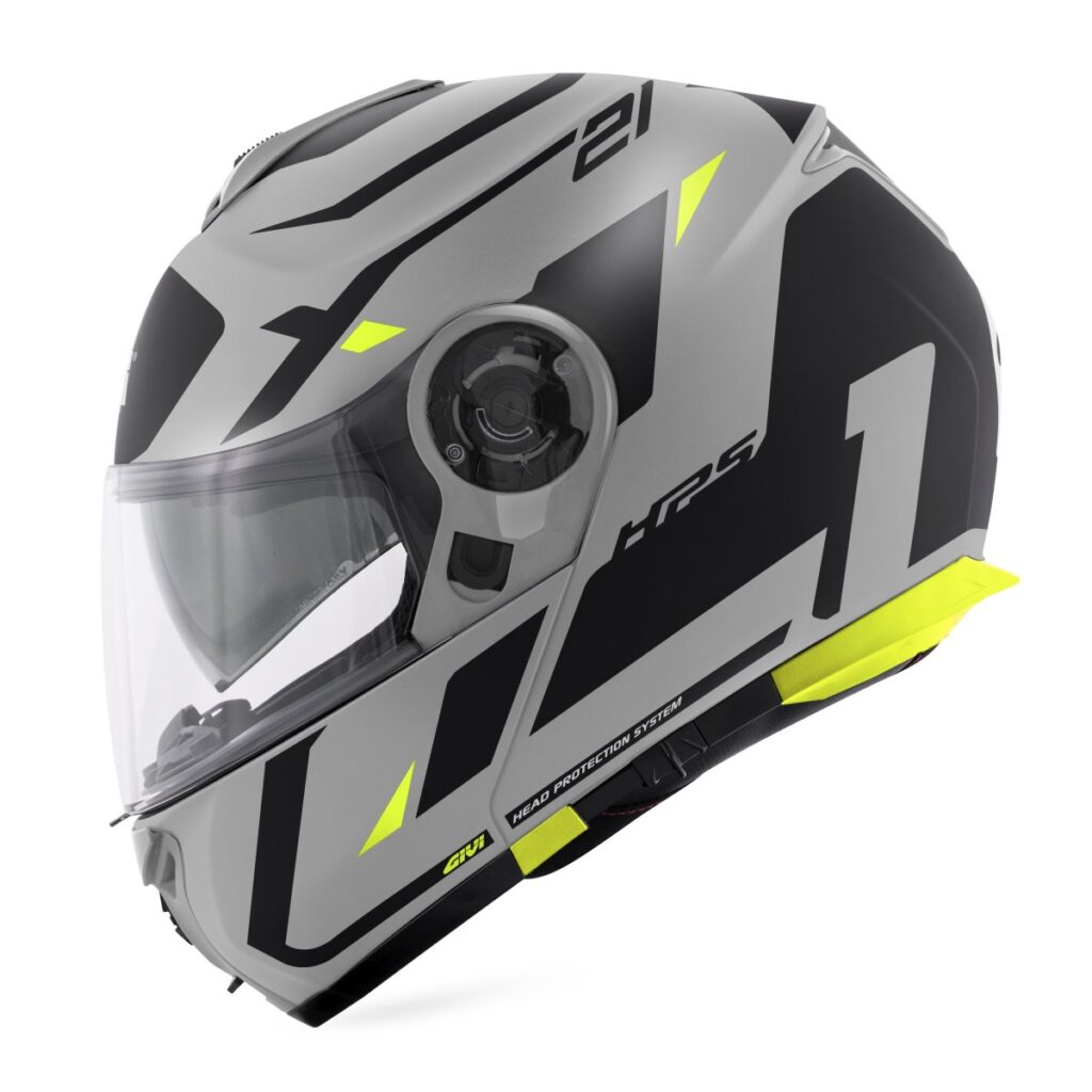 Casco Modular Givi X21 Number Gris Negro Fluor - Imagen 2