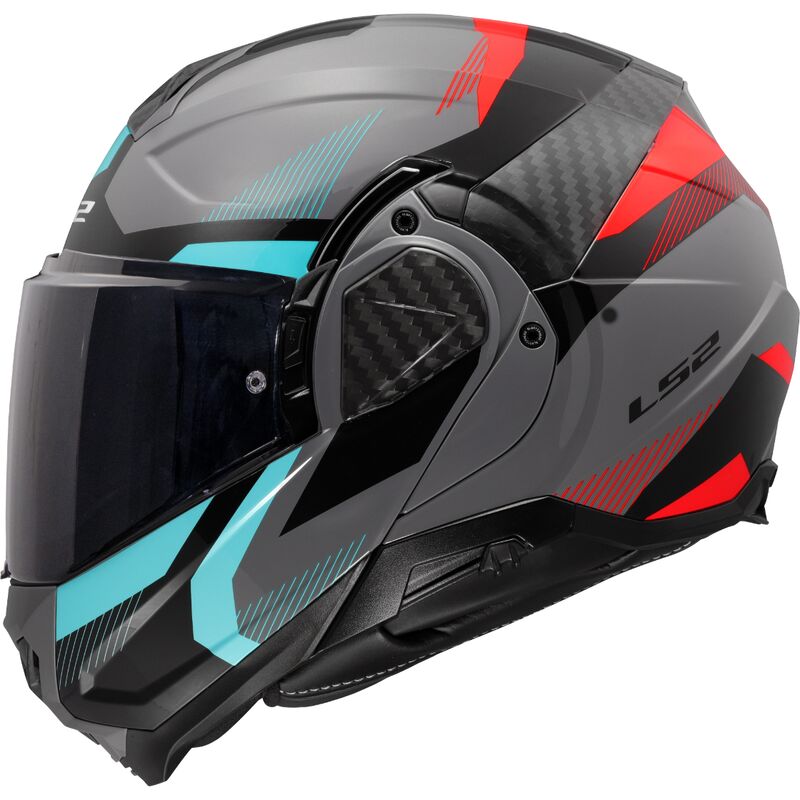 Casco modular LS2 FF910 Advant II Triple - Nardo Grey Azul Rojo