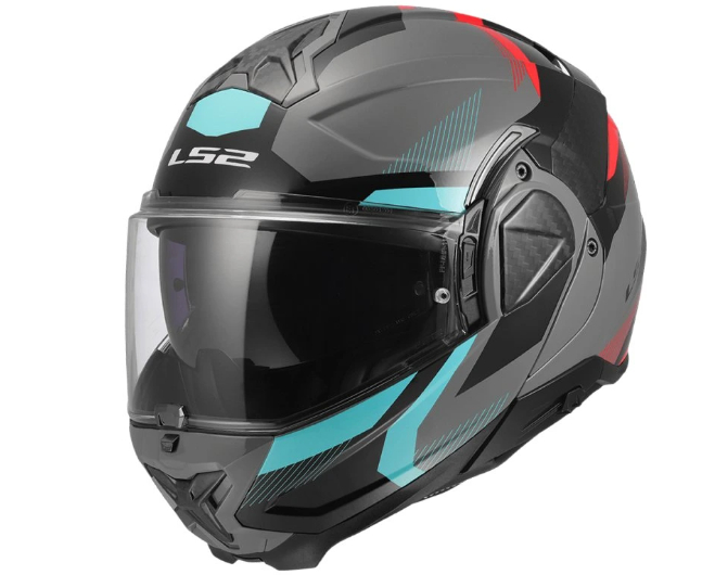Casco modular LS2 FF910 Advant II Triple - Nardo Grey Azul Rojo - Imagen 2