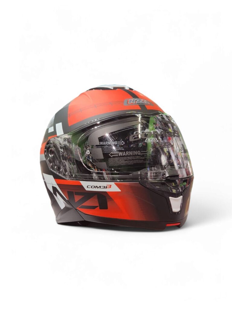 Casco modular NZI Combi 3 Duo Metric Negro Rojo Blanco