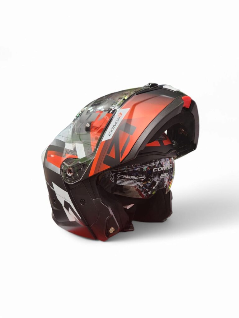Casco modular NZI Combi 3 Duo Metric Negro Rojo Blanco - Imagen 2