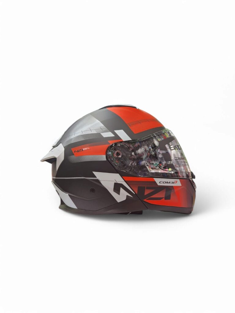 Casco modular NZI Combi 3 Duo Metric Negro Rojo Blanco - Imagen 3