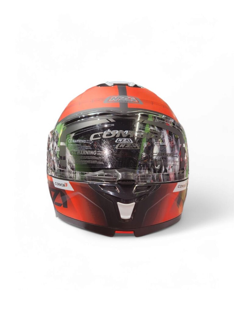 Casco modular NZI Combi 3 Duo Metric Negro Rojo Blanco - Imagen 4