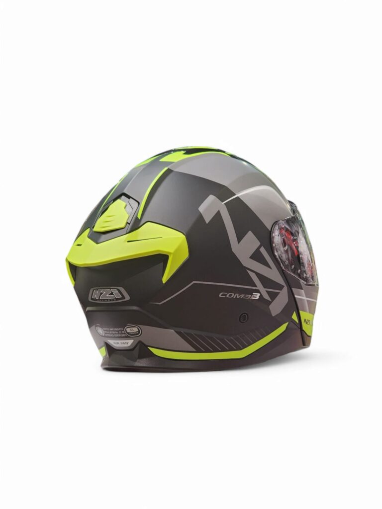 Casco modular NZI Combi 3 Duo Orbe Negro Antracita Amarillo - Imagen 5
