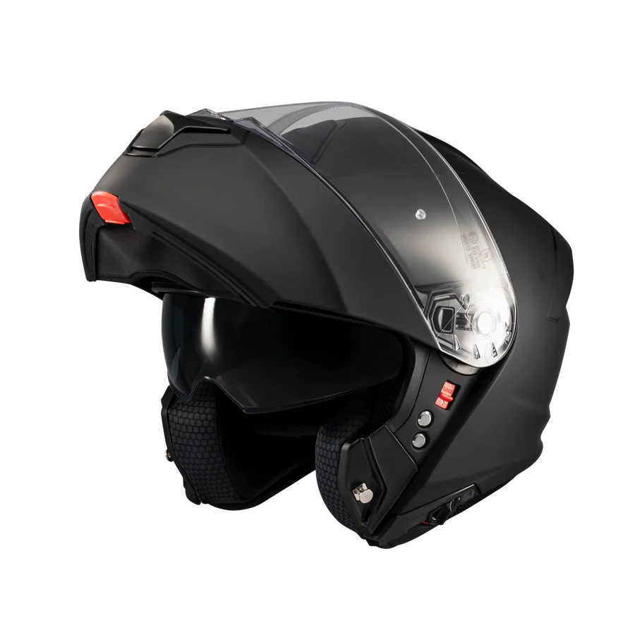 Casco Modular MT Genesis SV Solid Pure A1 Negro Mate + Pinlcok Antivaho - Imagen 2