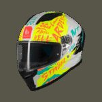 Casco Integral MT Stinger 2 Ardent A3 Blanco Amarillo
