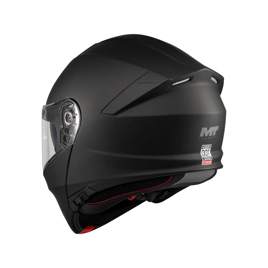 Casco Modular MT Genesis SV Solid Pure A1 Negro Mate + Pinlcok Antivaho - Imagen 4
