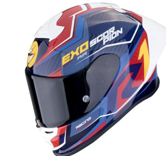 Casco Scorpion EXO R1 Evo Air II Coup Azul Rojo Amarillo 22.06