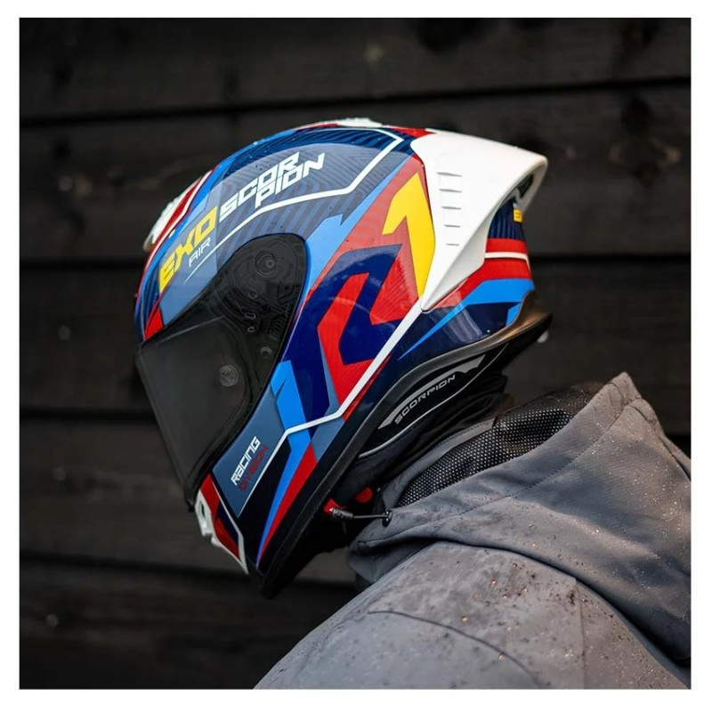 Casco Scorpion EXO R1 Evo Air II Coup Azul Rojo Amarillo 22.06