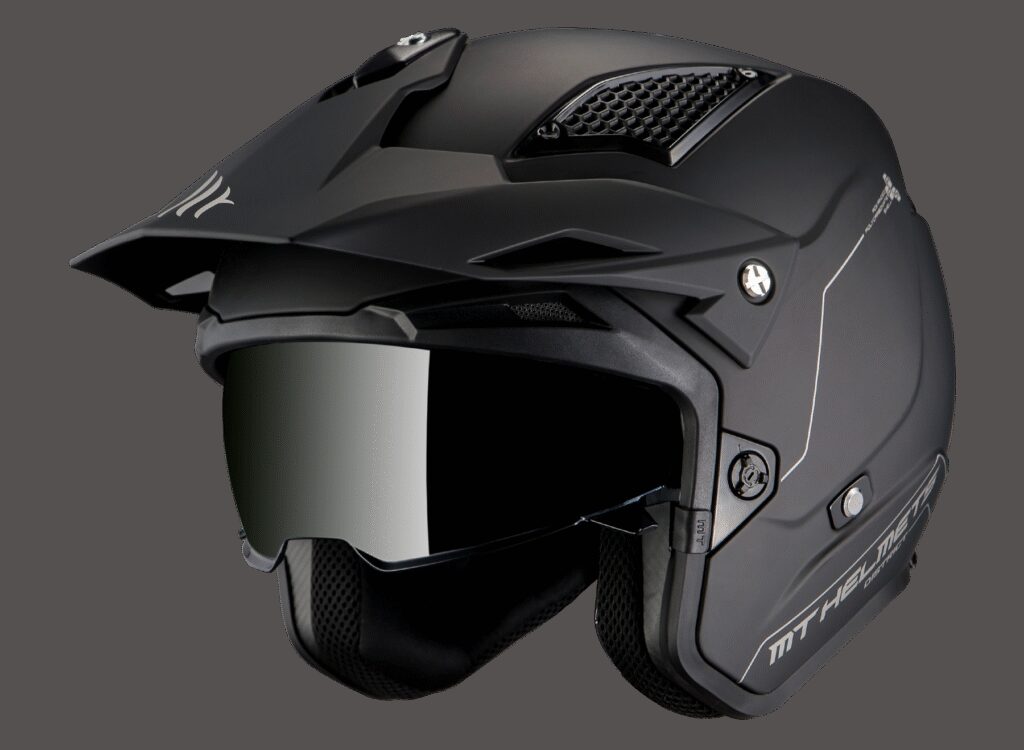 Casco Jet MT District SV Solid A1 Negro Mate