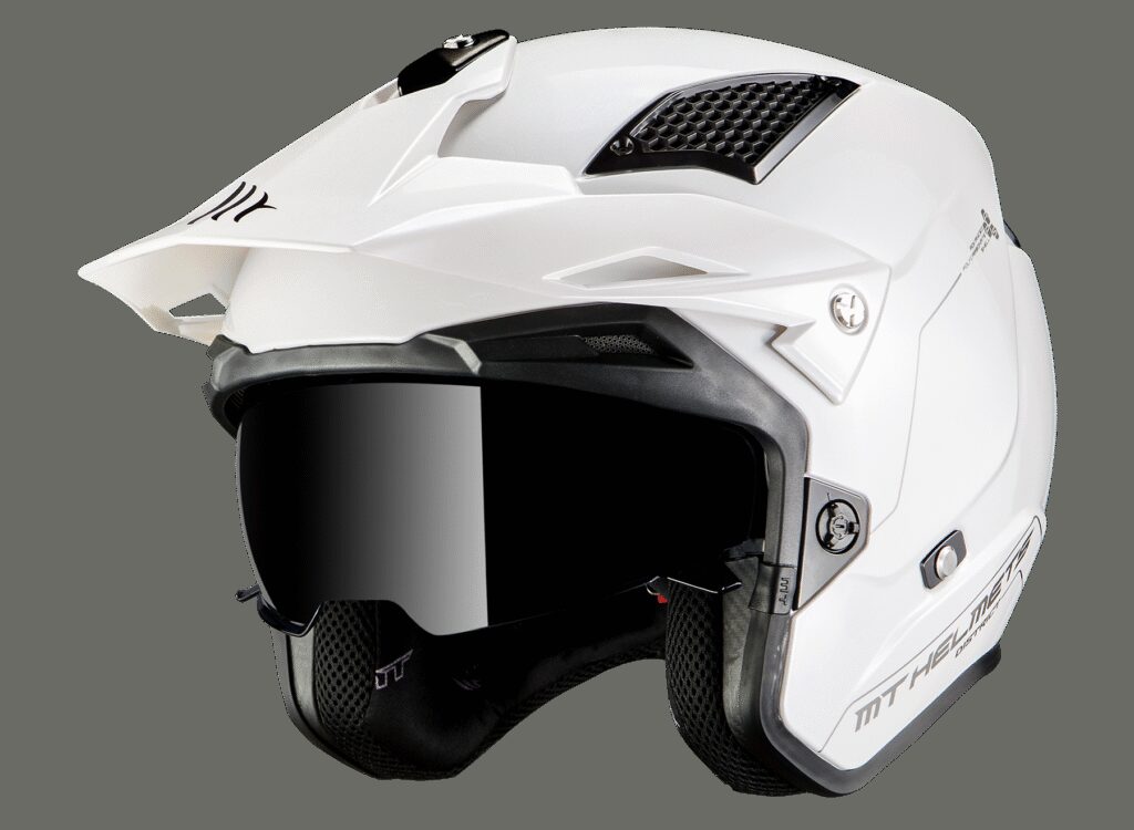 Casco Jet MT District SV Solid A0 Blanco Brillo