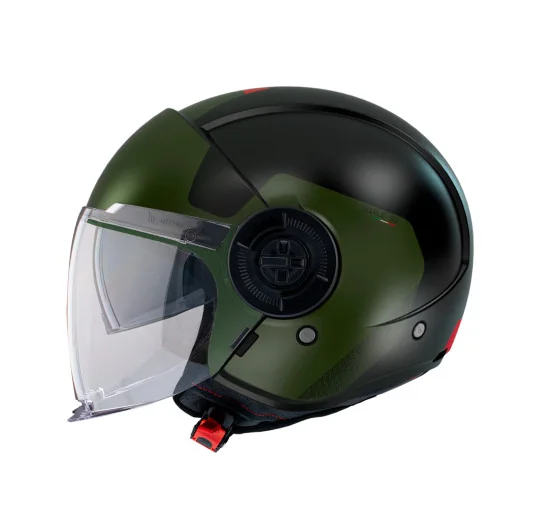 Casco Jet MT Viale SV S 68 Unit A6 Verde Negro