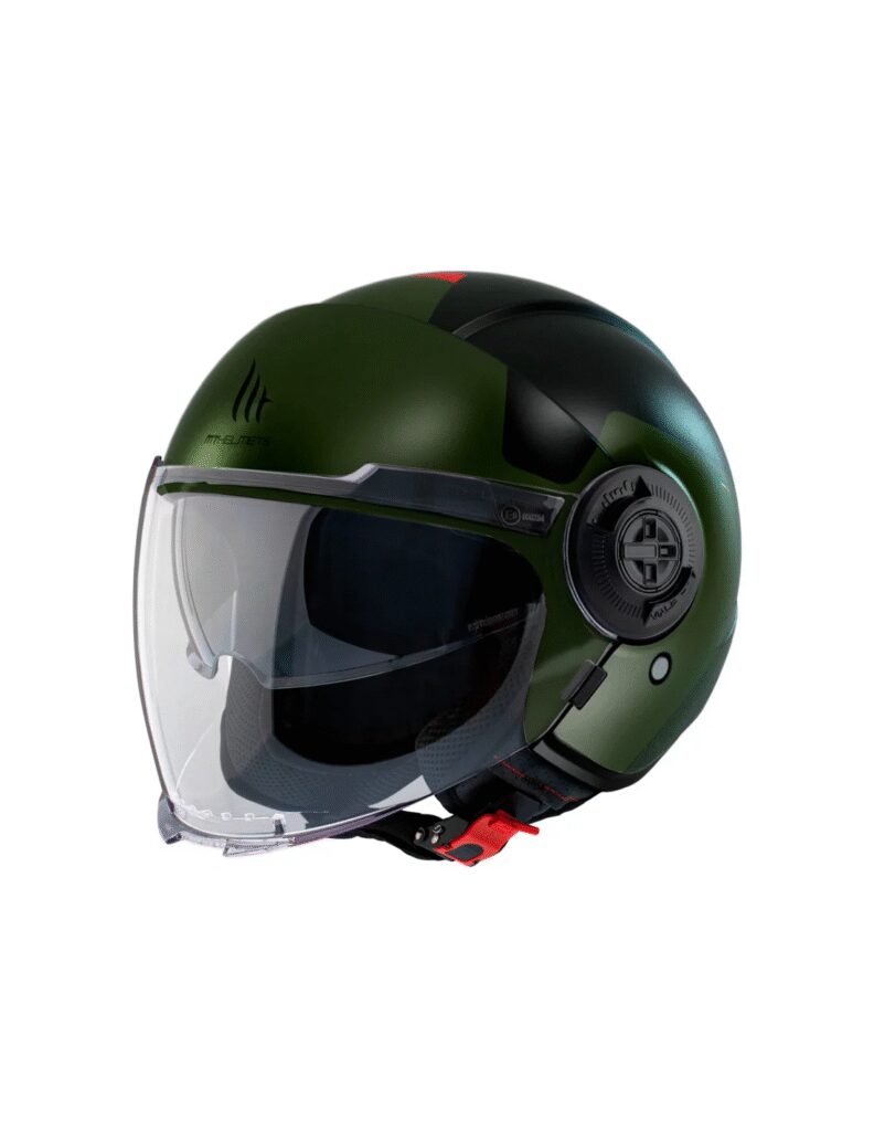 Casco Jet MT Viale SV S 68 Unit A6 Verde Negro