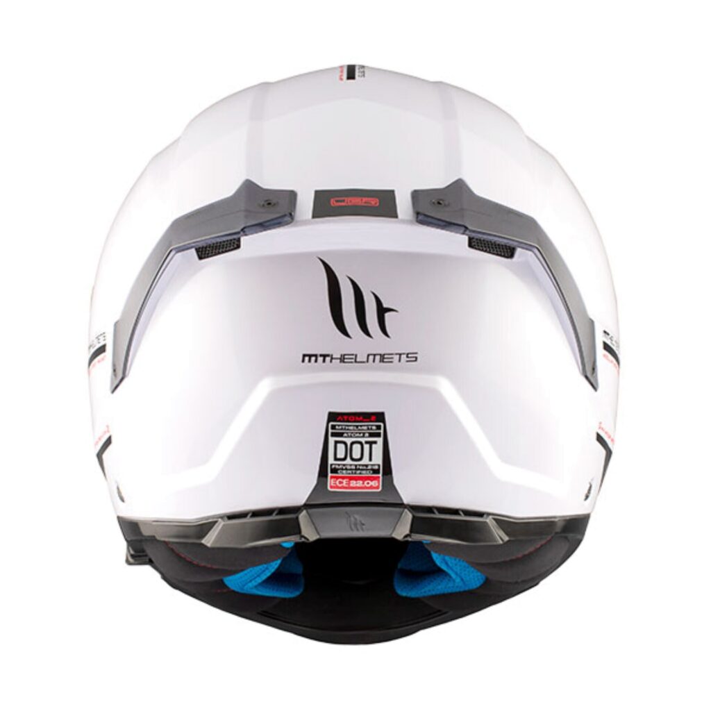 Casco Modular MT Helmets Atom 2 SV Solid A0 Blanco Brillo + Intercomunicador MT - Imagen 6