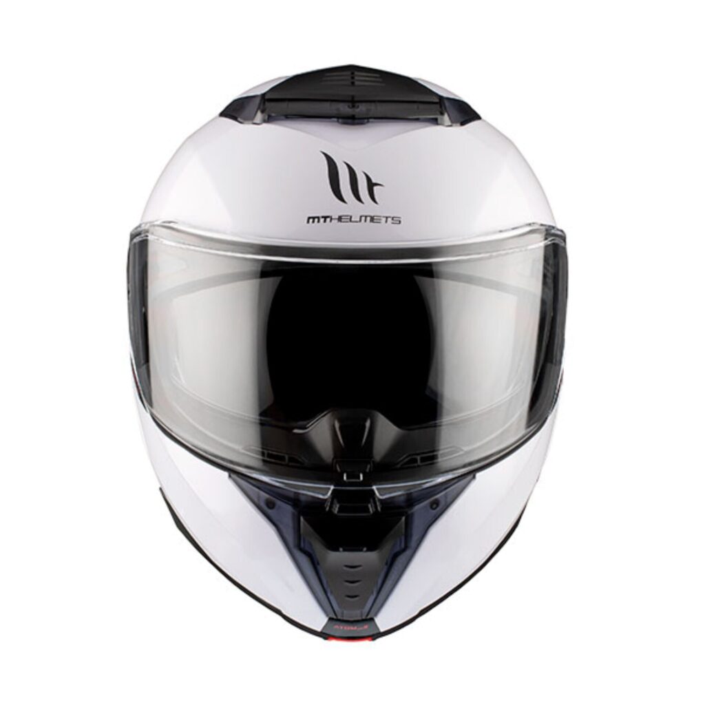 Casco Modular MT Helmets Atom 2 SV Solid A0 Blanco Brillo + Intercomunicador MT - Imagen 7