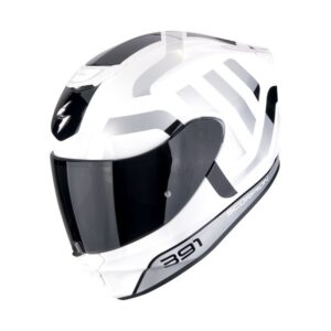 Casco Scorpion Exo-391 Arok Blanco Gris Negro 22.06 + Pantalla Decorada