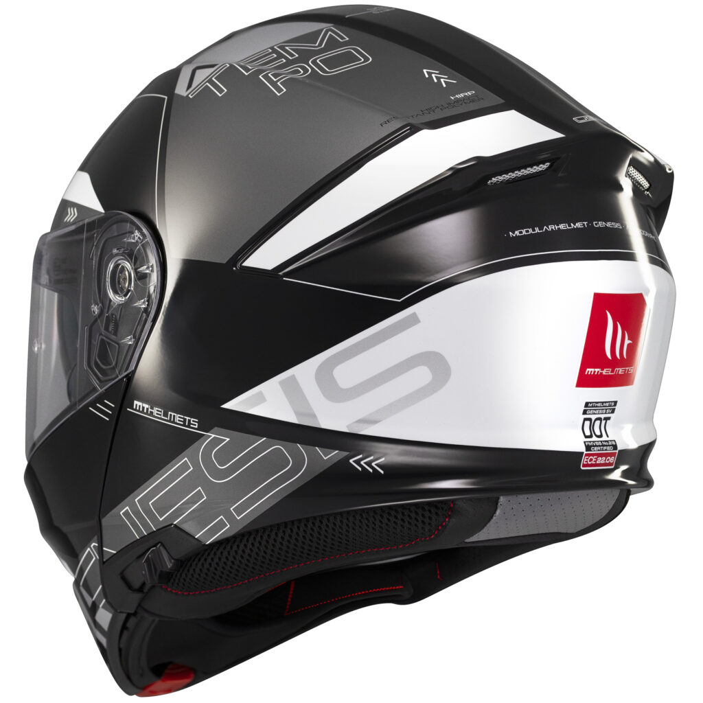 Casco Modular MT Genesis SV Atempo B2 Negro Gris Blanco - Imagen 9