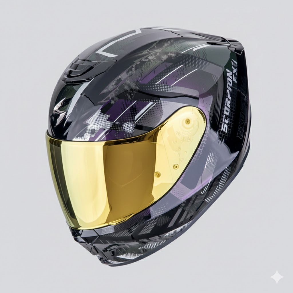 Casco Scorpion Exo-391 Clutter Camaleón 22.06 + Pantalla Decorada - Imagen 4