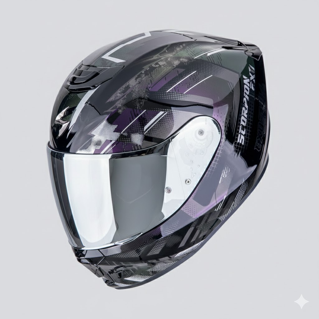 Casco Scorpion Exo-391 Clutter Camaleón 22.06 + Pantalla Decorada - Imagen 5