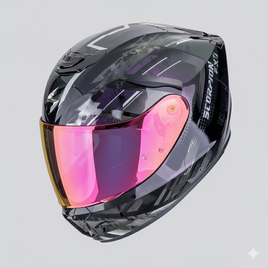 Casco Scorpion Exo-391 Clutter Camaleón 22.06 + Pantalla Decorada - Imagen 3