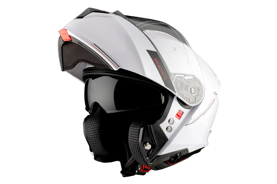 Casco Modular MT Genesis SV Solid Pure A0 Blanco Brillo