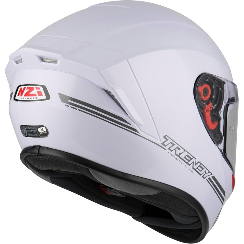 Casco Integral NZI Trendy 2 Blanco Brillo Solid Nouveau + Pantalla Ahumada - Imagen 2