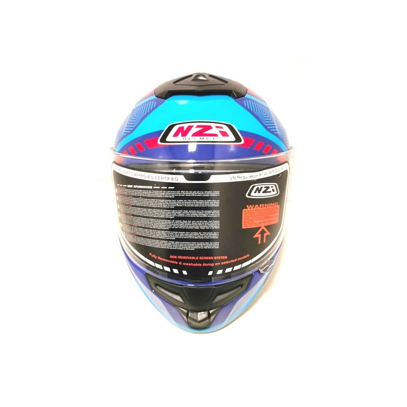 Casco Integral NZI Trendy 2 Connected Dark Azul Rojo + Pantalla Ahumada - Imagen 4