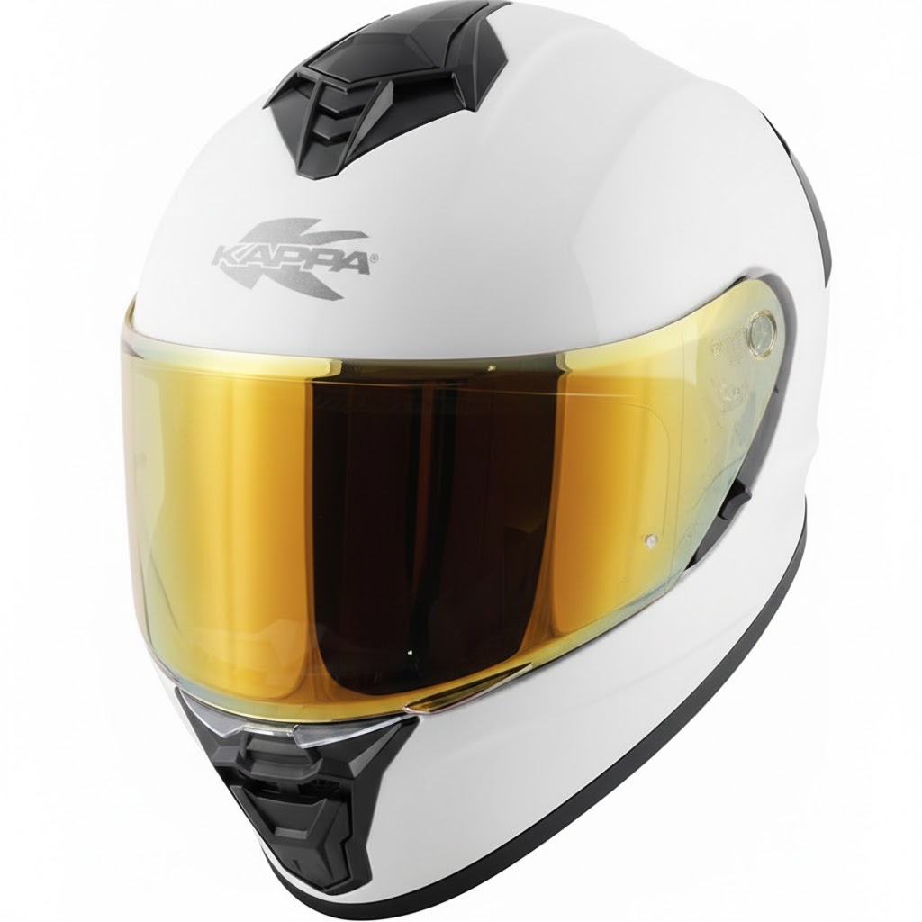 Casco Integral Kappa KV51 Blanco Brillo + Pantalla decorada