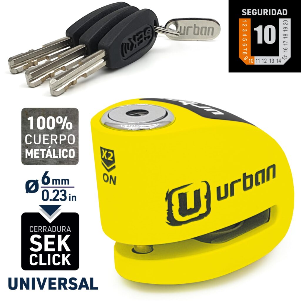 Candado de disco Urban UR906Y Alarma + Recordatorio - Imagen 2