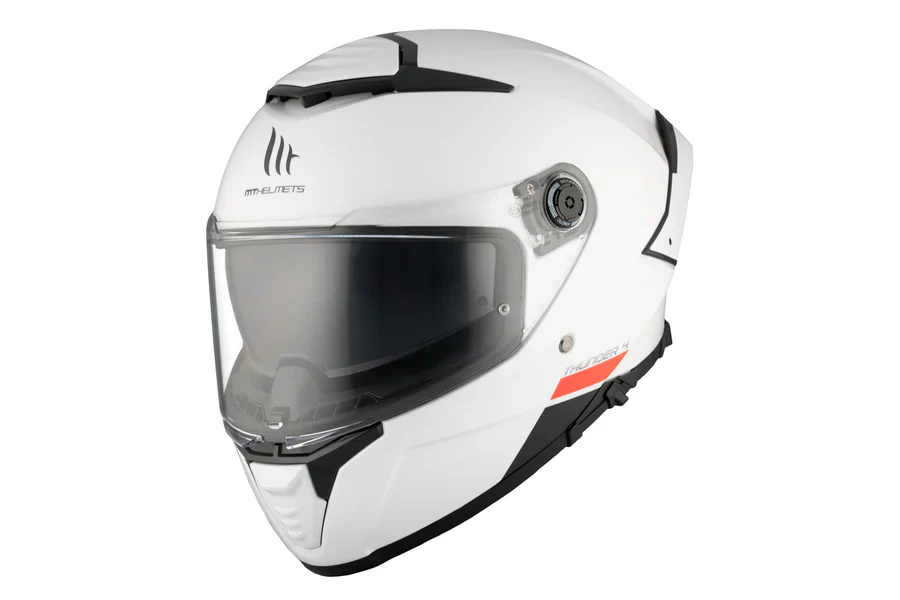 Casco Integral MT Thunder 4 SV Solid A0 Blanco Perla + Pantalla Ahumada - Imagen 8