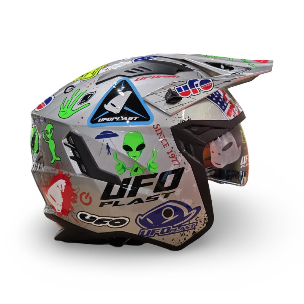 Casco Trail UFO Sheratan Grafic Gris Decorado - Imagen 2