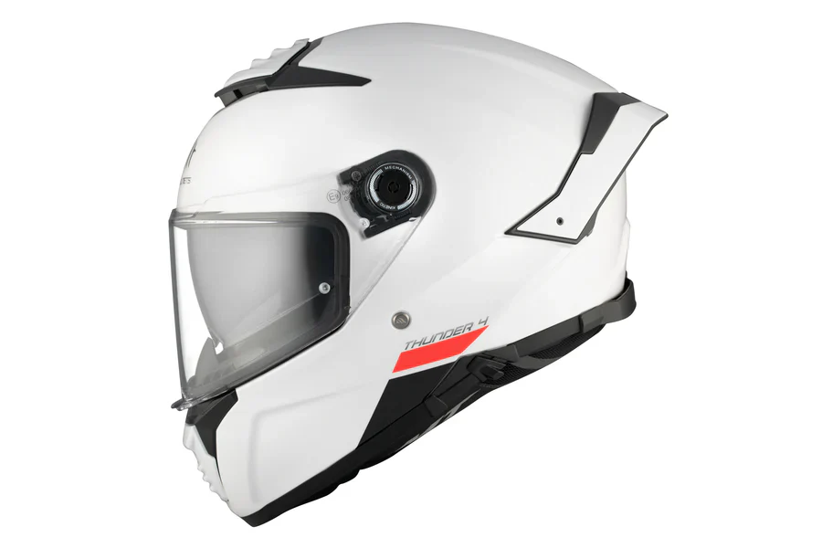 Casco Integral MT Thunder 4 SV Solid A0 Blanco Perla + Pantalla Ahumada - Imagen 2