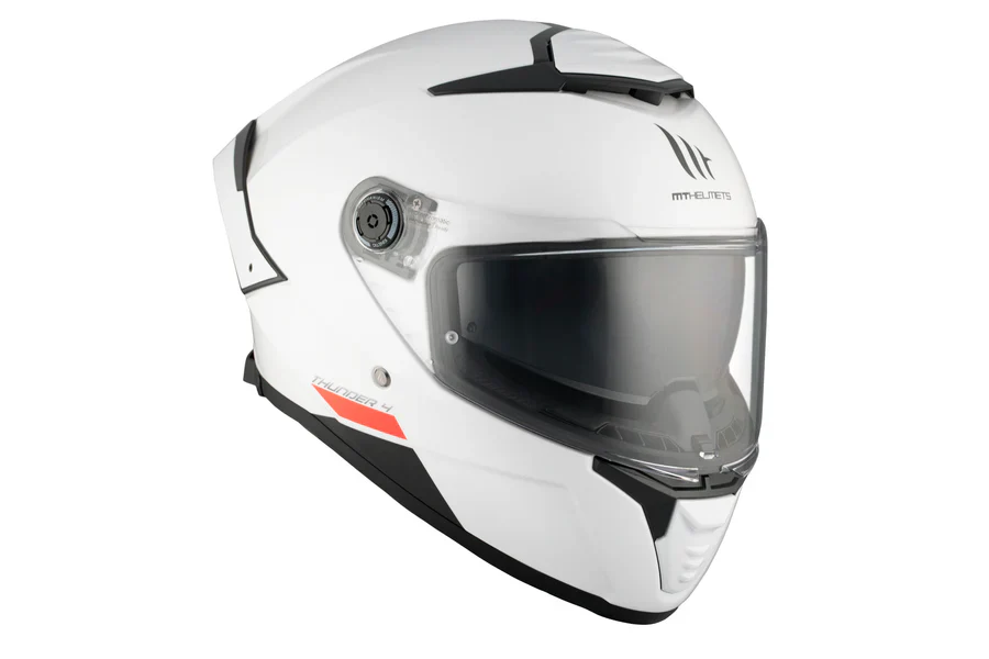 Casco Integral MT Thunder 4 SV Solid A0 Blanco Perla + Pantalla Ahumada - Imagen 3