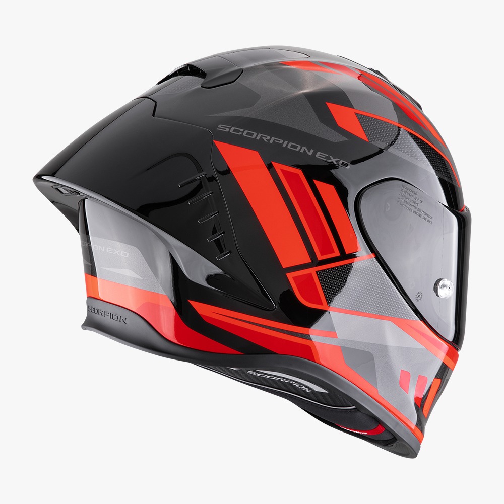 Casco Scorpion EXO-R1 Evo II Air Vital Negro Plata Rojo - Imagen 3