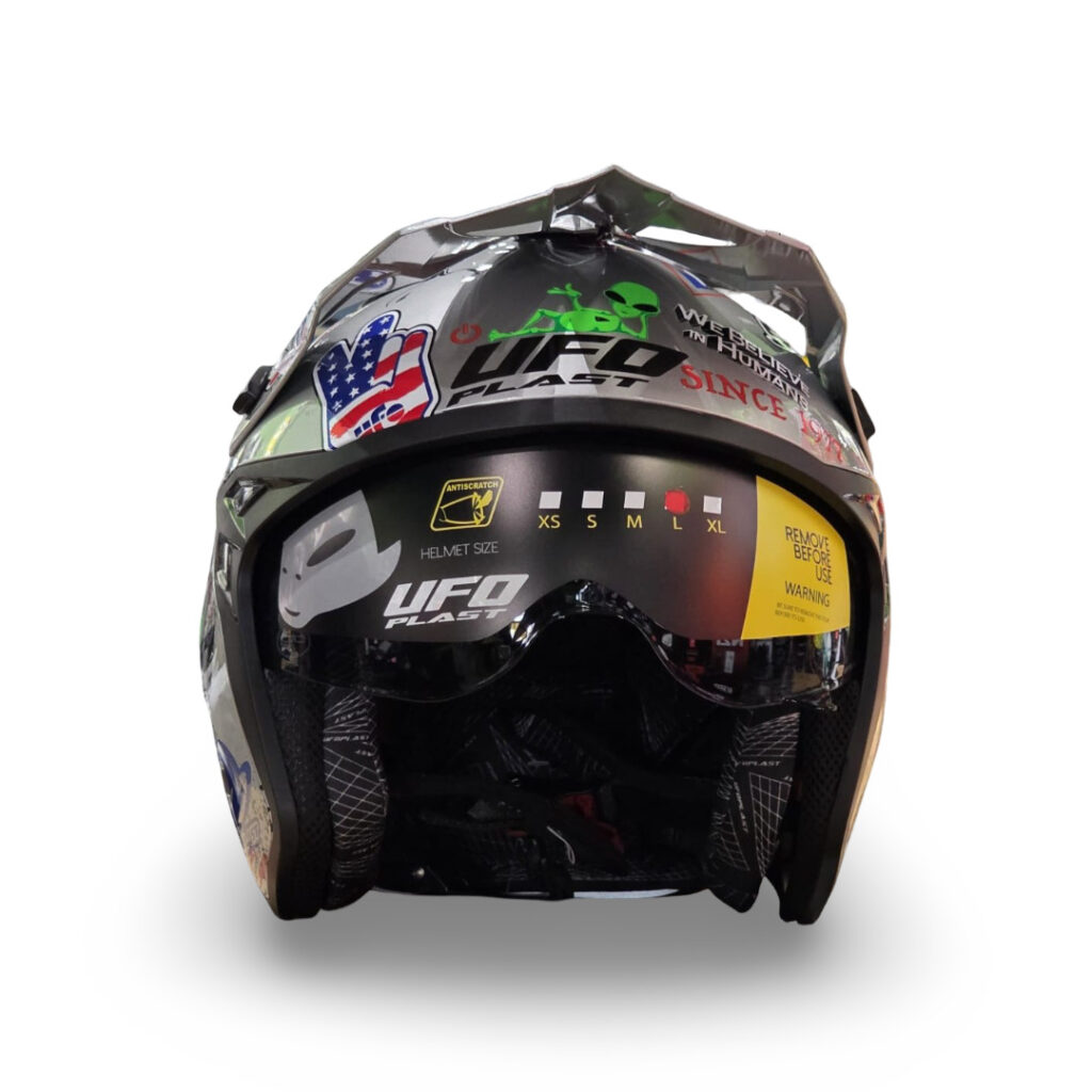 Casco Trail UFO Sheratan Grafic Gris Decorado - Imagen 5