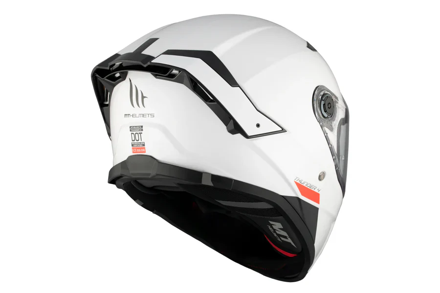 Casco Integral MT Thunder 4 SV Solid A0 Blanco Perla + Pantalla Ahumada - Imagen 6