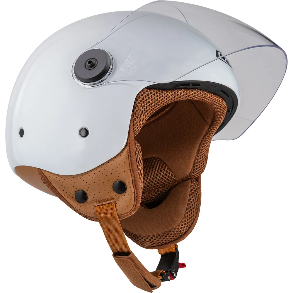 Casco Jet NZI Magma Blanco Brillo 22.06 - Imagen 2
