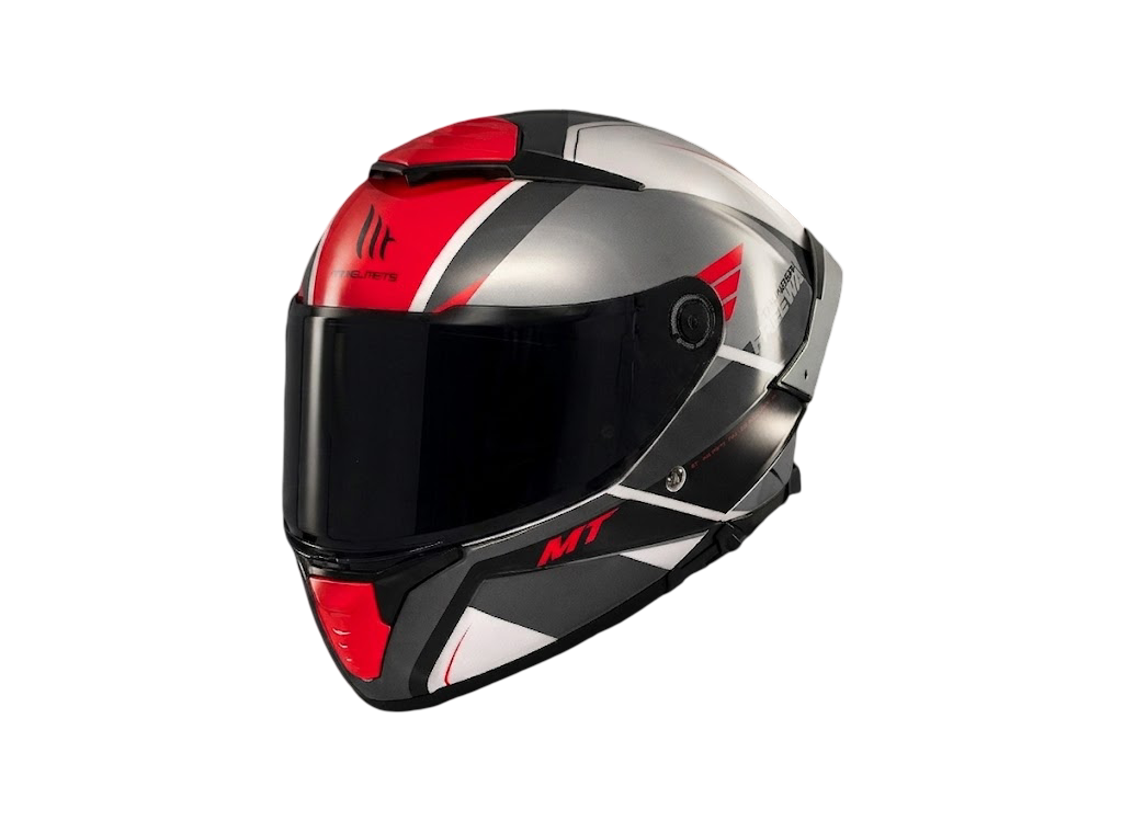 Casco Integral MT Thunder 4 SV Freeway A5 Gris Blanco Rojo + Pantalla Ahumada