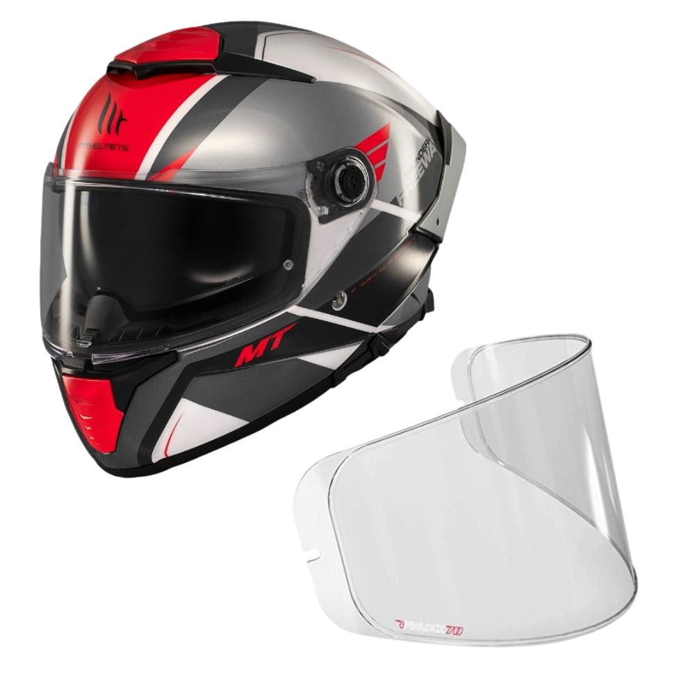 Casco Integral MT Thunder 4 SV Freeway A5 Gris Blanco Rojo + Pinlock Antivaho