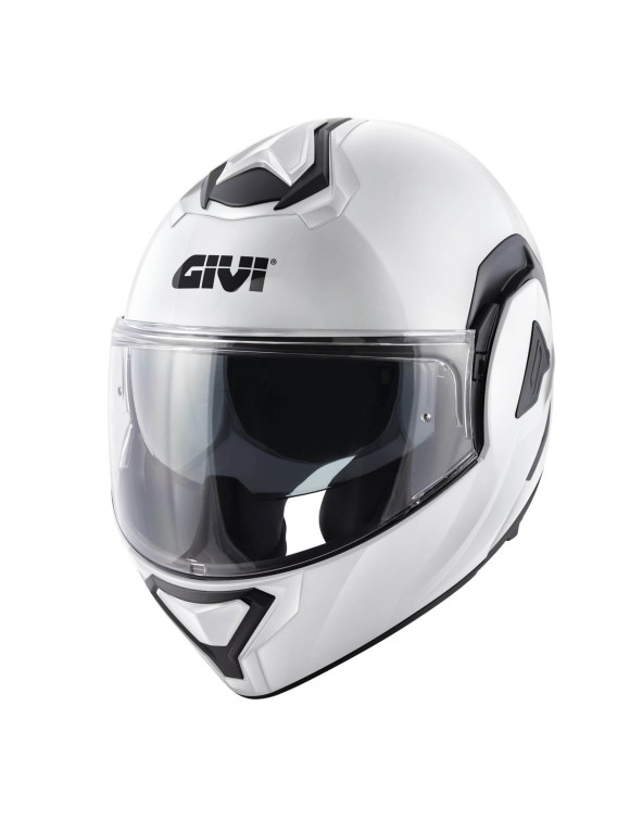 Casco Modular GIVI X30 Solid Blanco Brillo + Intercomunicador Interphone U-Com 2R - Imagen 2